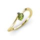 3 - Lucie Bold Oval Cut Peridot and Round Black Diamond 2 Stone Promise Ring 