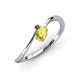 3 - Lucie Bold Oval Cut Yellow Sapphire and Round Black Diamond 2 Stone Promise Ring 