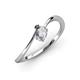3 - Lucie Bold Oval Cut White Sapphire and Round Black Diamond 2 Stone Promise Ring 