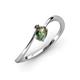 3 - Lucie Bold Oval Cut Lab Created Alexandrite and Round Black Diamond  2 Stone Promise Ring 