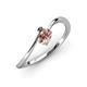 3 - Lucie Bold Oval Cut Morganite and Round Black Diamond 2 Stone Promise Ring 