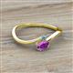 2 - Lucie Bold Oval Cut Amethyst and Round Blue Topaz 2 Stone Promise Ring 
