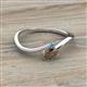 2 - Lucie Bold Oval Cut Smoky Quartz and Round Blue Topaz 2 Stone Promise Ring 