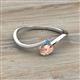 2 - Lucie Bold Oval Cut Morganite and Round Blue Topaz 2 Stone Promise Ring 