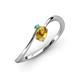 3 - Lucie Bold Oval Cut Citrine and Round Green Garnet 2 Stone Promise Ring 