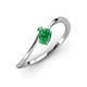 3 - Lucie Bold Oval Cut Emerald and Round Green Garnet 2 Stone Promise Ring 