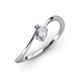 3 - Lucie Bold Oval Cut White Sapphire and Round Iolite 2 Stone Promise Ring 