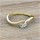 2 - Lucie Bold Oval Cut Diamond and Round Lab Grown Diamond 2 Stone Promise Ring 