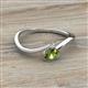 2 - Lucie Bold Oval Cut Peridot and Round Lab Grown Diamond 2 Stone Promise Ring 