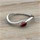 2 - Lucie Bold Oval Cut Red Garnet and Round Lab Grown Diamond 2 Stone Promise Ring 