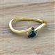 2 - Lucie Bold Oval Cut and Round London Blue Topaz 2 Stone Promise Ring 