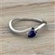 2 - Lucie Bold Oval Cut Blue Sapphire and Round London Blue Topaz 2 Stone Promise Ring 
