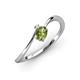 3 - Lucie Bold Oval Cut Peridot and Round Lab Grown Diamond 2 Stone Promise Ring 