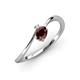 3 - Lucie Bold Oval Cut Red Garnet and Round Lab Grown Diamond 2 Stone Promise Ring 