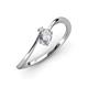 3 - Lucie Bold Oval Cut White Sapphire and Round Lab Grown Diamond 2 Stone Promise Ring 