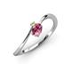 3 - Lucie Bold Oval Cut Pink Tourmaline and Round Peridot 2 Stone Promise Ring 