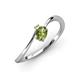 3 - Lucie Bold Oval Cut and Round Peridot 2 Stone Promise Ring 