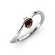 3 - Lucie Bold Oval Cut Red Garnet and Round Peridot 2 Stone Promise Ring 