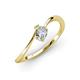3 - Lucie Bold Oval Cut Lab Grown Diamond and Round Peridot 2 Stone Promise Ring 