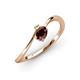 3 - Lucie Bold Oval Cut Red Garnet and Round Peridot 2 Stone Promise Ring 