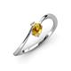 3 - Lucie Bold Oval Cut Citrine and Round Peridot 2 Stone Promise Ring 