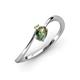 3 - Lucie Bold Oval Cut Lab Created Alexandrite and Round Peridot 2 Stone Promise Ring 