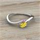 2 - Lucie Bold Oval Cut Yellow Sapphire and Round Pink Sapphire 2 Stone Promise Ring 