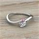 2 - Lucie Bold Oval Cut Diamond and Round Pink Sapphire 2 Stone Promise Ring 