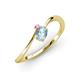 3 - Lucie Bold Oval Cut Aquamarine and Round Pink Sapphire 2 Stone Promise Ring 