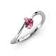 3 - Lucie Bold Oval Cut Pink Tourmaline and Round Pink Sapphire 2 Stone Promise Ring 