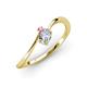 3 - Lucie Bold Oval Cut Lab Grown Diamond and Round Pink Sapphire 2 Stone Promise Ring 