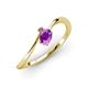 3 - Lucie Bold Oval Cut Amethyst and Round Pink Tourmaline 2 Stone Promise Ring 