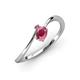 3 - Lucie Bold Oval Cut Rhodolite Garnet and Round Pink Tourmaline 2 Stone Promise Ring 