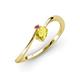 3 - Lucie Bold Oval Cut Yellow Sapphire and Round Rhodolite Garnet 2 Stone Promise Ring 
