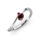 3 - Lucie Bold Oval Cut Red Garnet and Round Ruby 2 Stone Promise Ring 