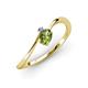 3 - Lucie Bold Oval Cut Peridot and Round Tanzanite 2 Stone Promise Ring 