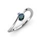 3 - Lucie Bold Oval Cut London Blue Topaz and Round Tanzanite 2 Stone Promise Ring 