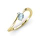 3 - Lucie Bold Oval Cut Aquamarine and Round White Sapphire 2 Stone Promise Ring 