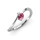 3 - Lucie Bold Oval Cut Pink Tourmaline and Round White Sapphire 2 Stone Promise Ring 