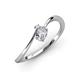 3 - Lucie Bold Oval Cut Lab Grown Diamond and Round White Sapphire 2 Stone Promise Ring 