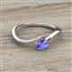 2 - Lucie Bold Oval Cut Tanzanite and Round Amethyst 2 Stone Promise Ring 