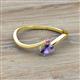 2 - Lucie Bold Oval Cut Iolite and Round Amethyst 2 Stone Promise Ring 