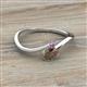 2 - Lucie Bold Oval Cut Smoky Quartz and Round Amethyst 2 Stone Promise Ring 