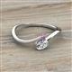 2 - Lucie Bold Oval Cut Diamond and Round Amethyst 2 Stone Promise Ring 