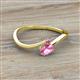 2 - Lucie Bold Oval Cut Pink Sapphire and Round Amethyst 2 Stone Promise Ring 