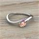 2 - Lucie Bold Oval Cut Morganite and Round Amethyst 2 Stone Promise Ring 