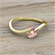 2 - Lucie Bold Oval Cut Morganite and Round Amethyst 2 Stone Promise Ring 