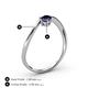 4 - Lucie Bold Oval Cut Blue Sapphire and Round Lab Grown Diamond 2 Stone Promise Ring 