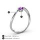 4 - Lucie Bold Oval Cut Amethyst and Round Lab Grown Diamond 2 Stone Promise Ring 