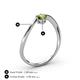 4 - Lucie Bold Oval Cut Peridot and Round Lab Grown Diamond 2 Stone Promise Ring 